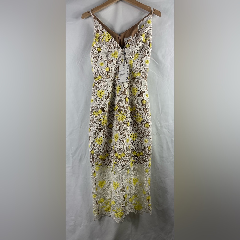Dress the Population - Aurora Dress - White/Yellow - Picture 3 of 9